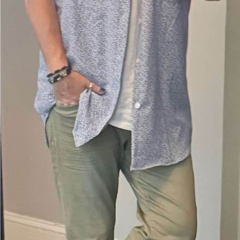 Men's Casual Blue Button Down Shirt